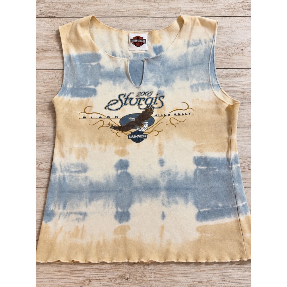 Vintage 2005 Harley Davidson Sturgis Black Hills Rally Tie Dye Tank Top Small